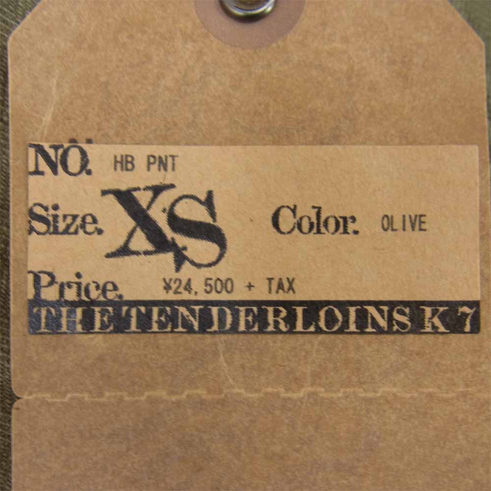 TENDERLOIN テンダーロイン T-HB PNT ヴィンテージ加工 ヘリンボーン ベイカー ミリタリー カーキ系 XS【美品】【中古】