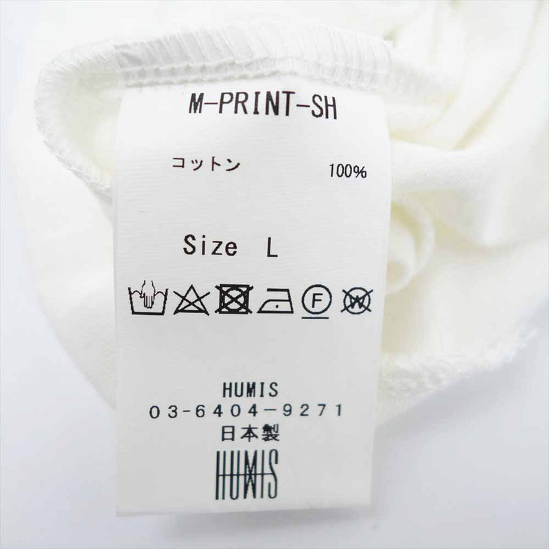 ヒューミス M-TO1304A PRINT T-SH プリント Tシャツ ホワイト系 L【新古品】【未使用】【中古】