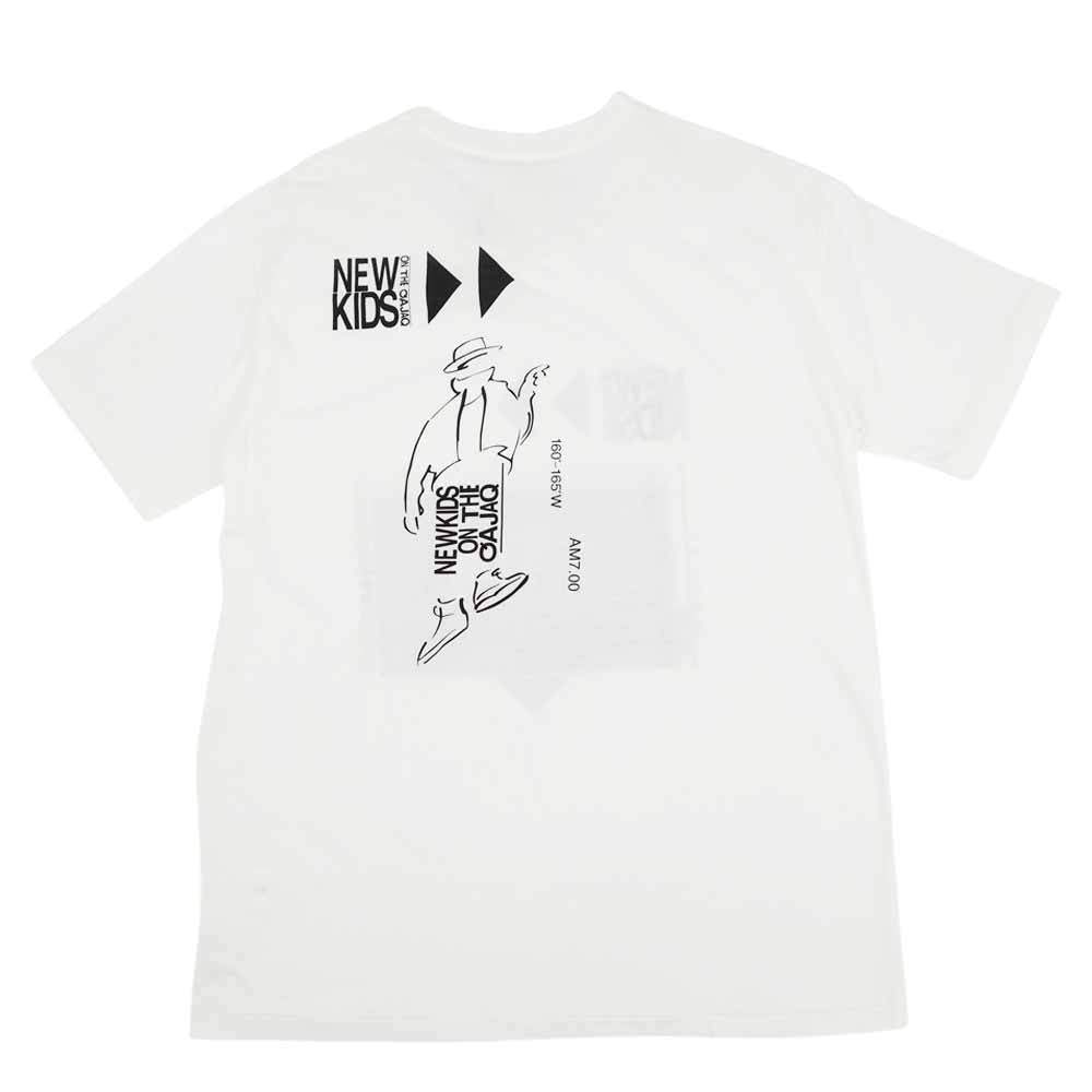 ヒューミス M-TO1104A PRINT T-SH プリント Tシャツ ホワイト系 L【新古品】【未使用】【中古】