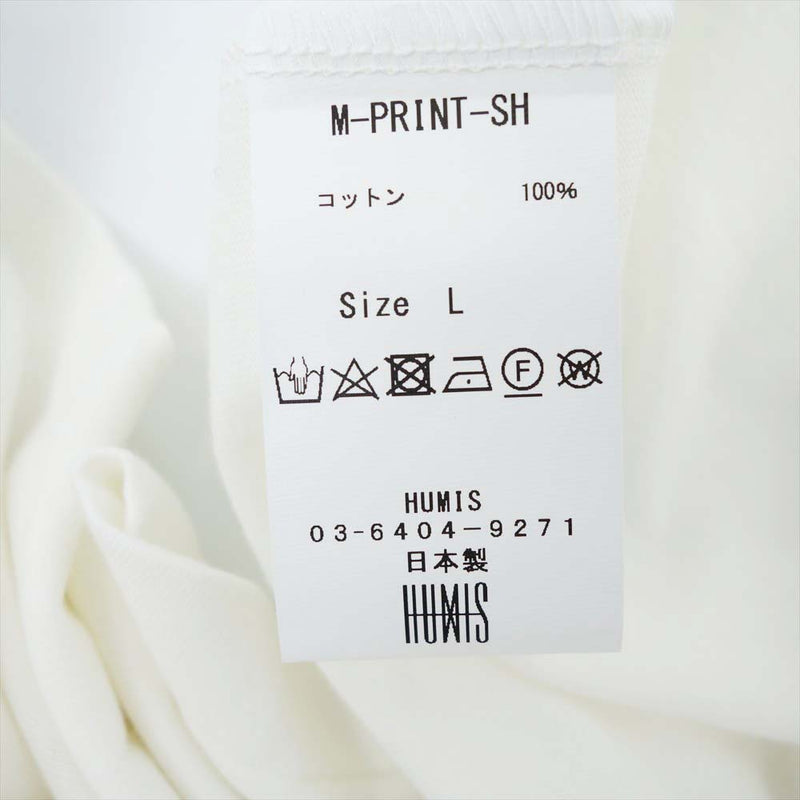 ヒューミス M-TO1104A PRINT T-SH プリント Tシャツ ホワイト系 L【新古品】【未使用】【中古】
