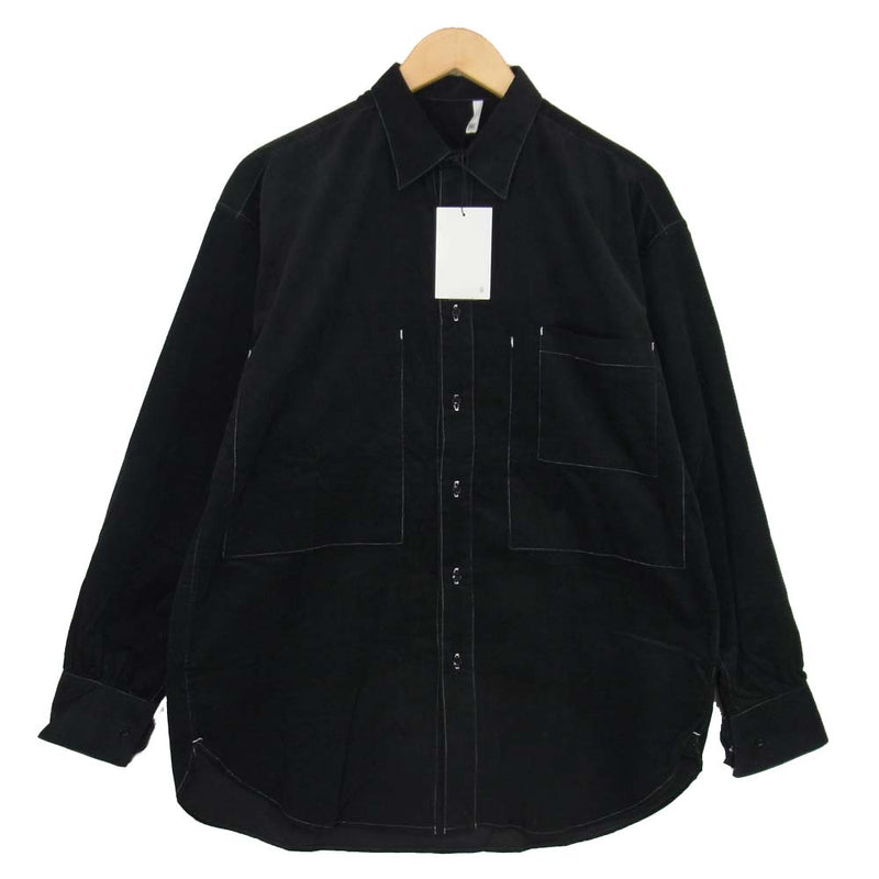 ヒューミス M-SH1201A DEFORMATION COVERALL SHIRT カバーオール シャツ ブラック系 S【新古品】【未使用】【中古】