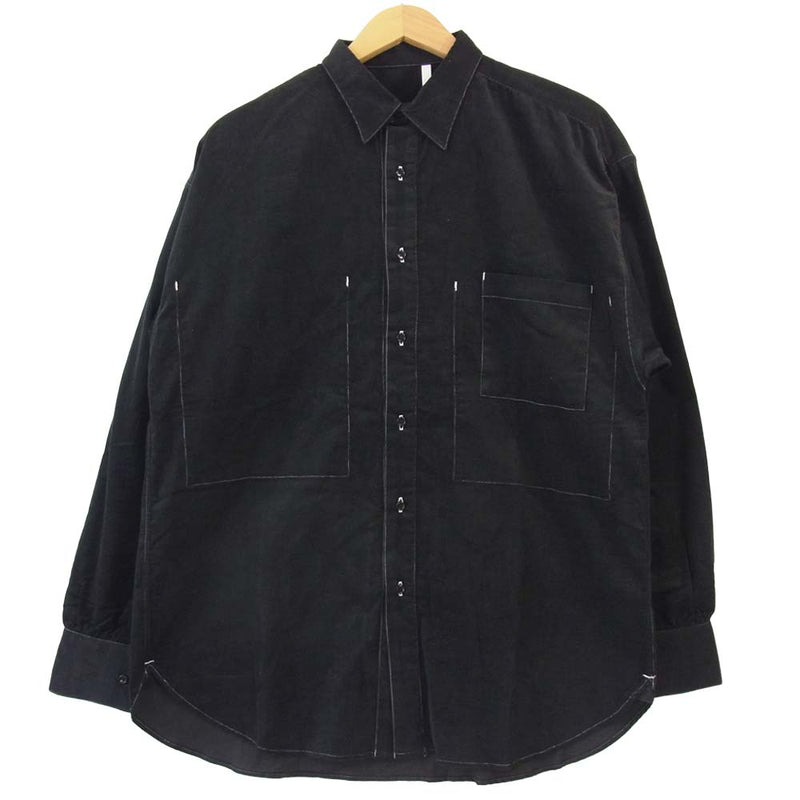 ヒューミス M-SH1201A DEFORMATION COVERALL SHIRT カバーオール シャツ ブラック系 M【新古品】【未使用】【中古】