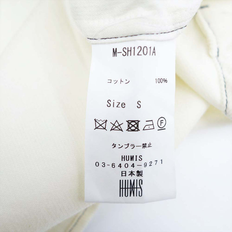 ヒューミス M-SH1201A DEFORMATION COVERALL SHIRT カバーオール シャツ ホワイト系 S【新古品】【未使用】【中古】