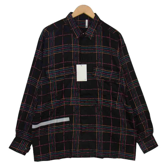 ヒューミス M-SH1301B CHEMICAL FLY-FRONT SHIRT ケミカル フライフロント シャツ ブラック系 L【新古品】【未使用】【中古】