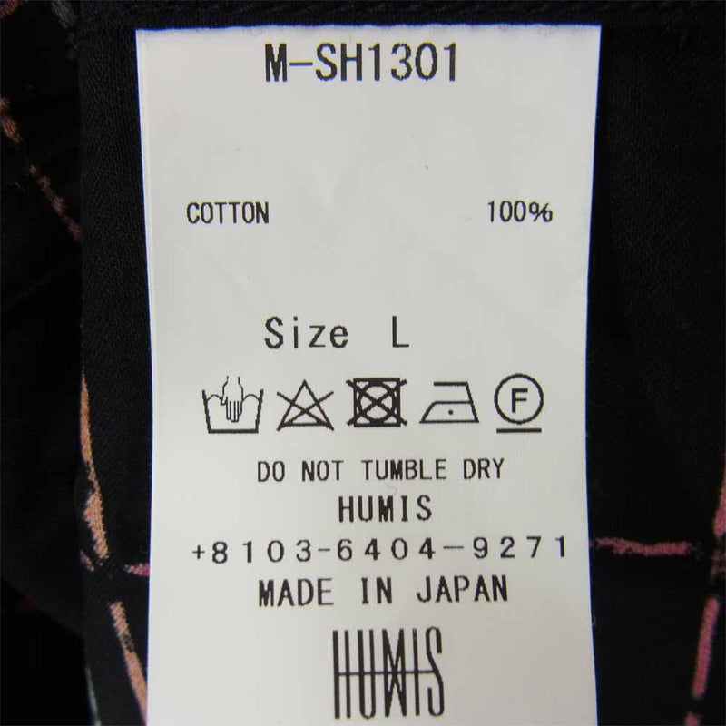 ヒューミス M-SH1301B CHEMICAL FLY-FRONT SHIRT ケミカル フライフロント シャツ ブラック系  L【新古品】【未使用】【中古】