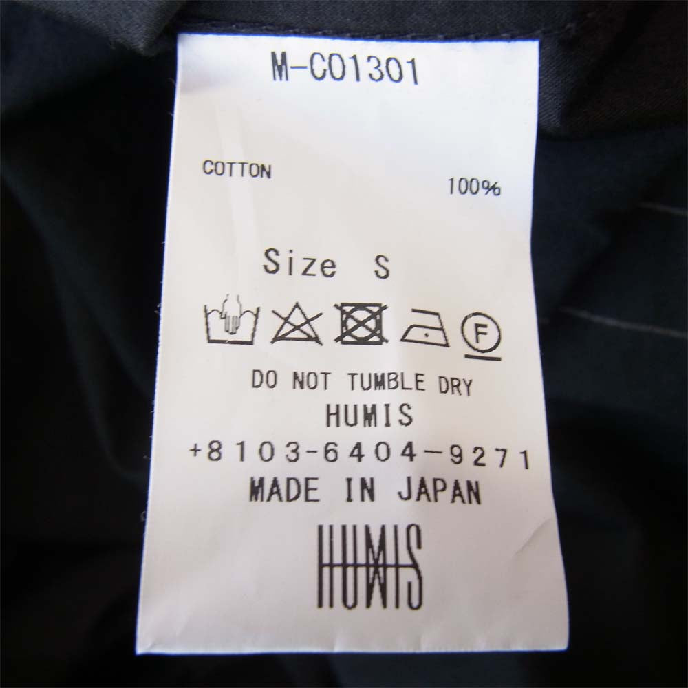 ヒューミス M-CO1301 CHEMICAL FLY-FRONT OVER COAT オーバーコート ブラック系 S【新古品】【未使用】【中古】