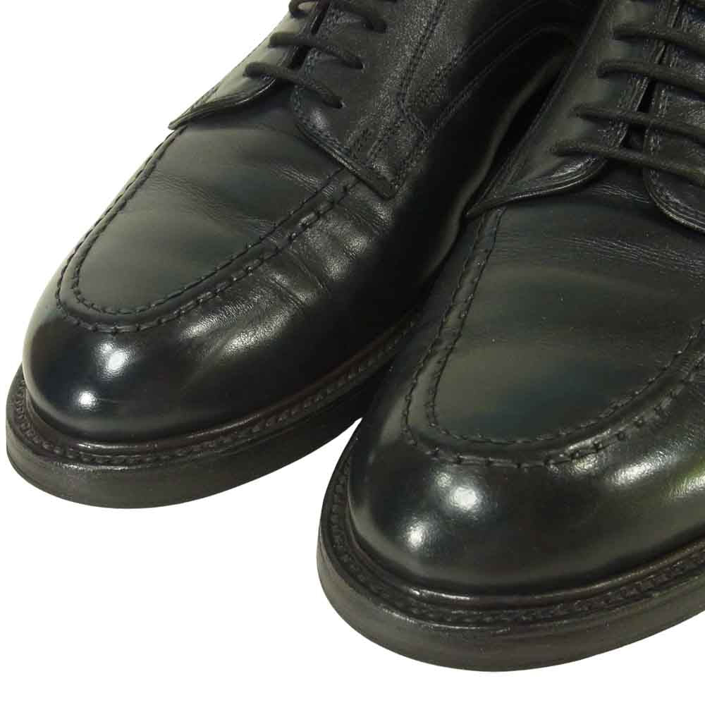 伝助 外羽根 Ｕチップ シューズ ダークネイビー系 サイズ表記無し 実寸26.5cm【中古】