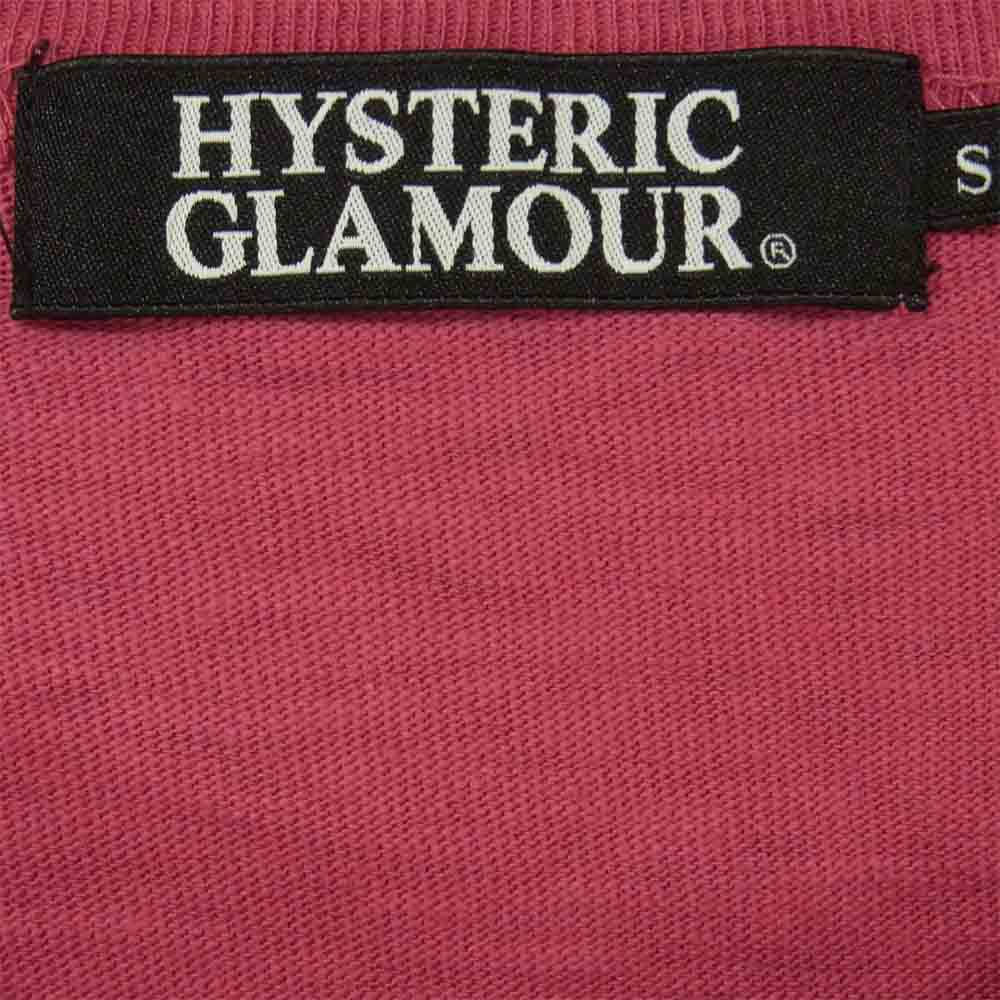 HYSTERIC GLAMOUR ヒステリックグラマー バイクガール ポスター デザイン クルーネック ロングスリーブ Tシャツ ピンク系 S【中古】
