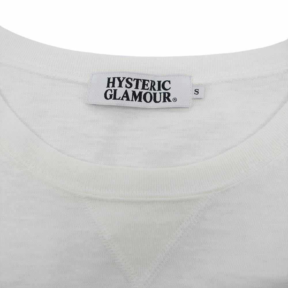 HYSTERIC GLAMOUR ヒステリックグラマー 0251CL04 バイクガール ポスター デザイン クルーネック ロングスリーブ Tシャツ ホワイト系 S【中古】