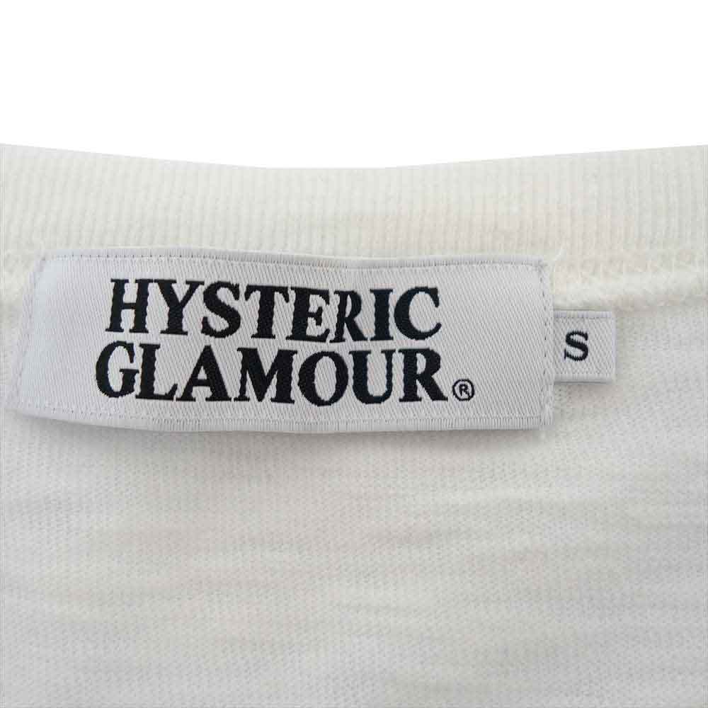 HYSTERIC GLAMOUR ヒステリックグラマー 0251CL04 バイクガール ポスター デザイン クルーネック ロングスリーブ Tシャツ ホワイト系 S【中古】