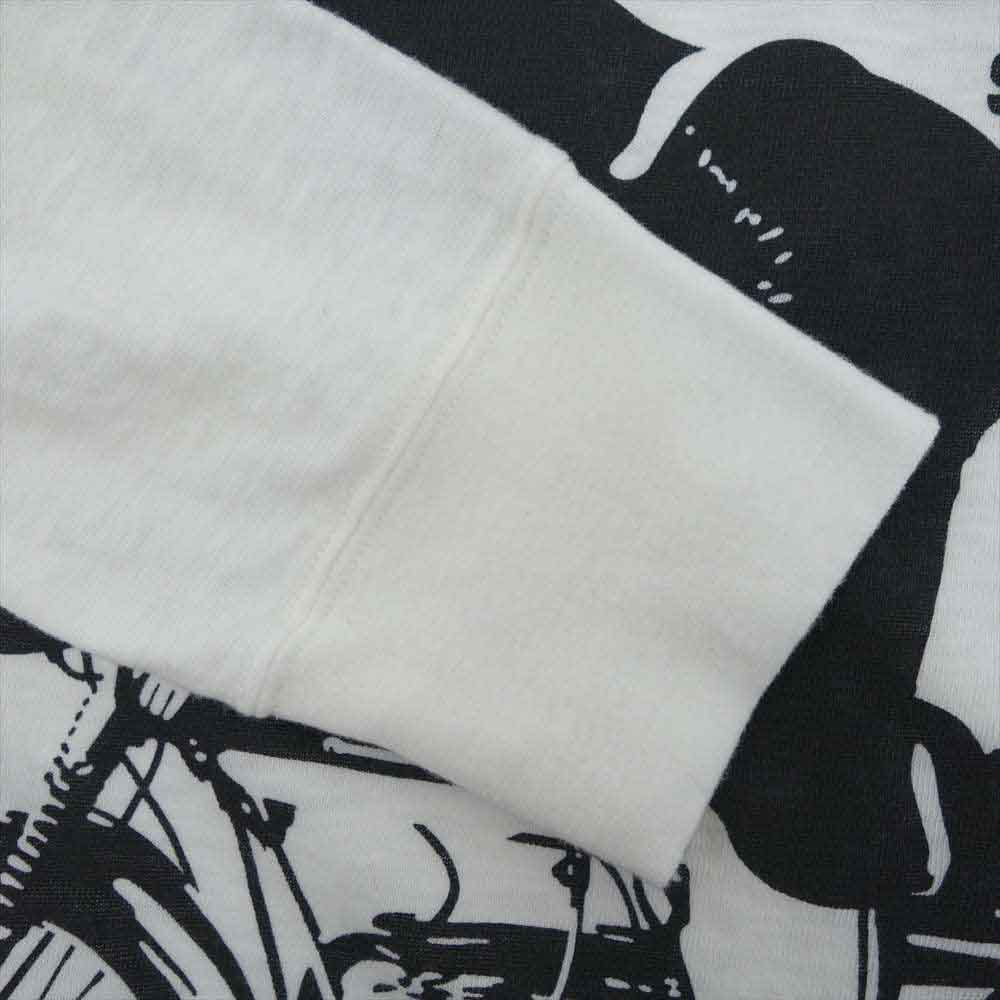 HYSTERIC GLAMOUR ヒステリックグラマー 0251CL04 バイクガール ポスター デザイン クルーネック ロングスリーブ Tシャツ ホワイト系 S【中古】