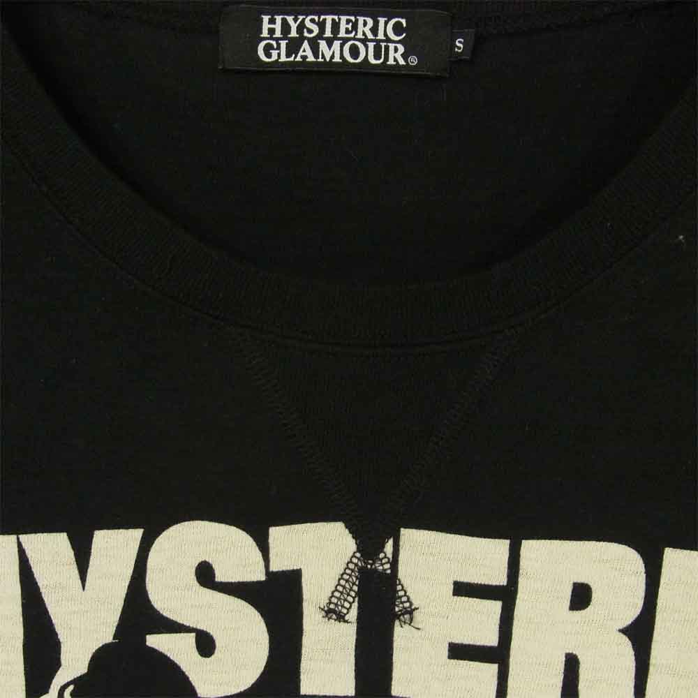 HYSTERIC GLAMOUR ヒステリックグラマー バイクガール ポスター デザイン クルーネック 長袖 Tシャツ ブラック系 S【中古】