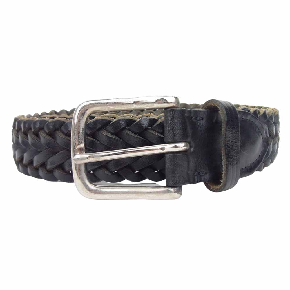 WHITE HOUSE COX ホワイトハウスコックス Dress Belt メッシュ レザーベルト ブラック系【中古】
