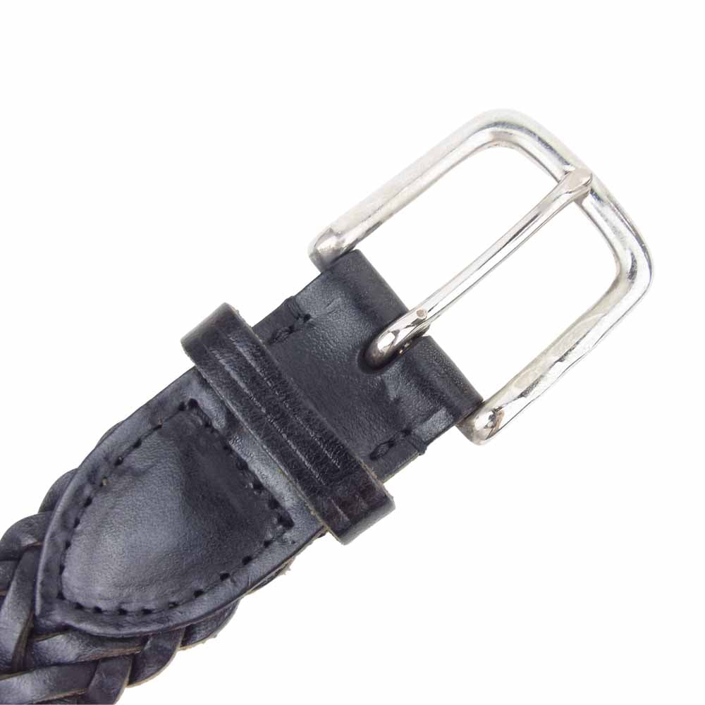 WHITE HOUSE COX ホワイトハウスコックス Dress Belt メッシュ レザーベルト ブラック系【中古】