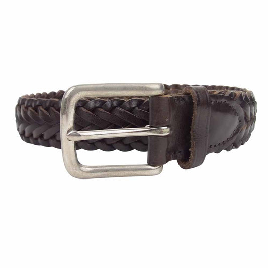 WHITE HOUSE COX ホワイトハウスコックス Dress Belt メッシュ レザーベルト ブラウン系【中古】