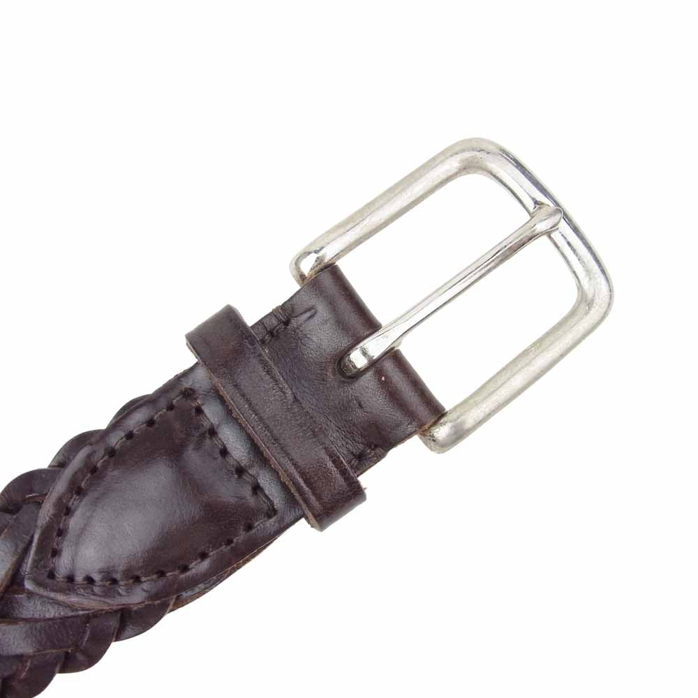 WHITE HOUSE COX ホワイトハウスコックス Dress Belt メッシュ レザーベルト ブラウン系【中古】