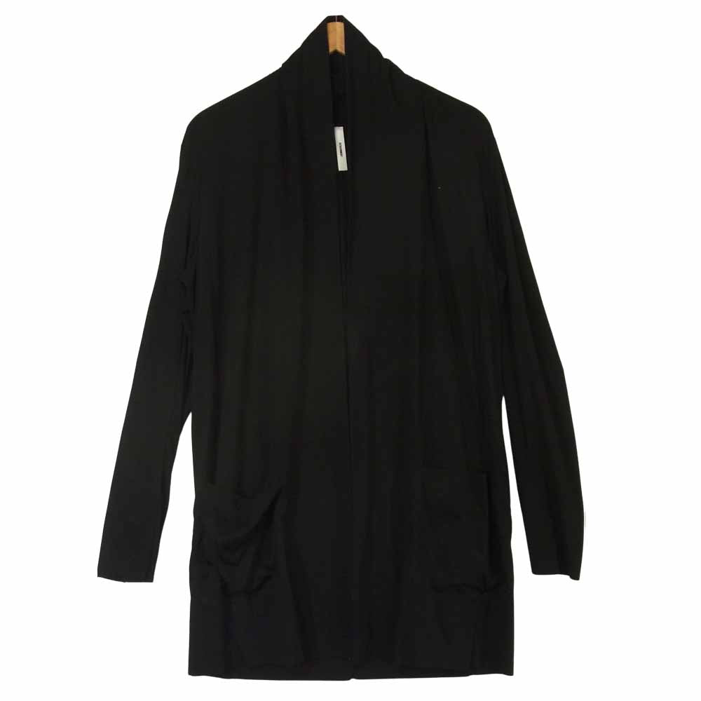 ATTACHMENT アタッチメント 20SS AC01-225 High gauge smooth silket Long stall cardigan ハイゲージ スムース シルケット ロングストール カーディガン ブラック系 1【美品】【中古】