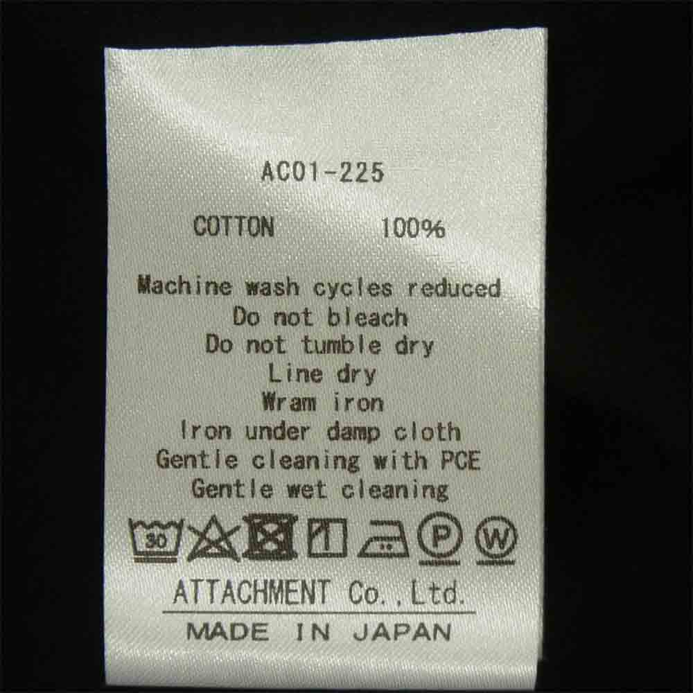ATTACHMENT アタッチメント 20SS AC01-225 High gauge smooth silket Long stall cardigan ハイゲージ スムース シルケット ロングストール カーディガン ブラック系 1【美品】【中古】