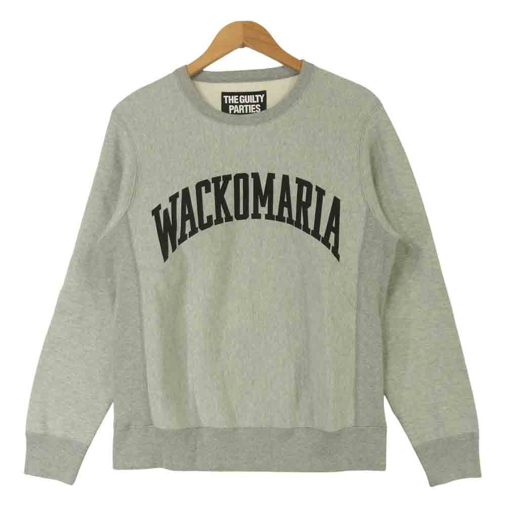 WACKO MARIA ワコマリア HEAVY WEIGHT CREW NECK SWEAT SHIRT ヘビー ウェイト クルーネック スウェット トレーナー グレー系 S【美品】【中古】
