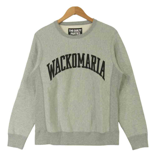 WACKO MARIA ワコマリア HEAVY WEIGHT CREW NECK SWEAT SHIRT ヘビー ウェイト クルーネック スウェット トレーナー グレー系 S【美品】【中古】