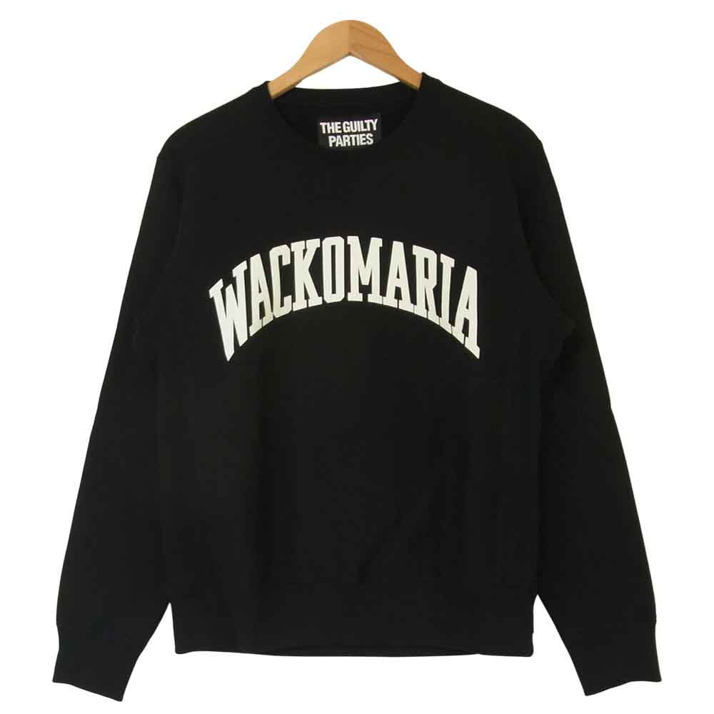 WACKO MARIA ワコマリア HEAVY WEIGHT CREW NECK SWEAT SHIRT ヘビー ウェイト クルーネック スウェット トレーナー ブラック系 S【美品】【中古】