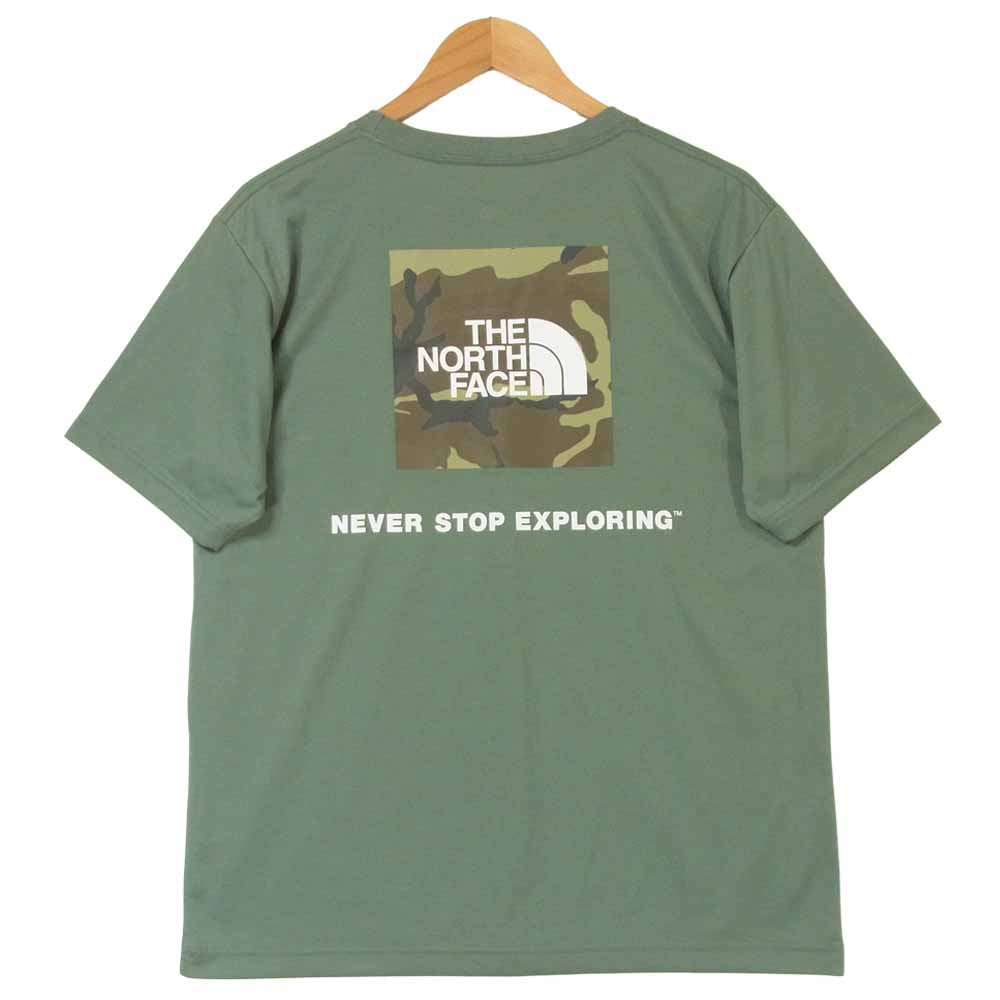 THE NORTH FACE ノースフェイス NT32158 SQUARE CAMOFLAGE TEE スクエア カモフラージュ 半袖 Tシャツ グリーン系【美品】【中古】