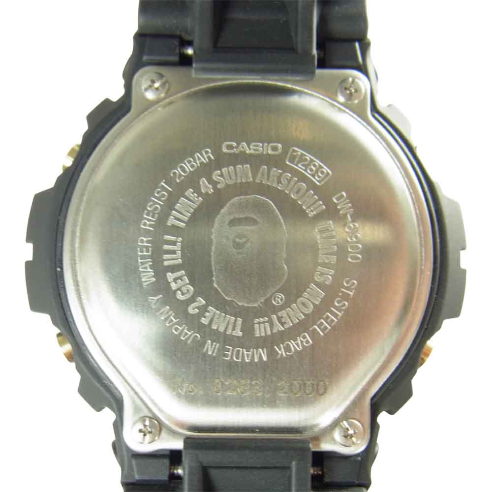 A BATHING APE アベイシングエイプ MGD-00209 × ジーショック G-SHOCK DW-6900 ウォッチ 腕時計 ブラック系【中古】