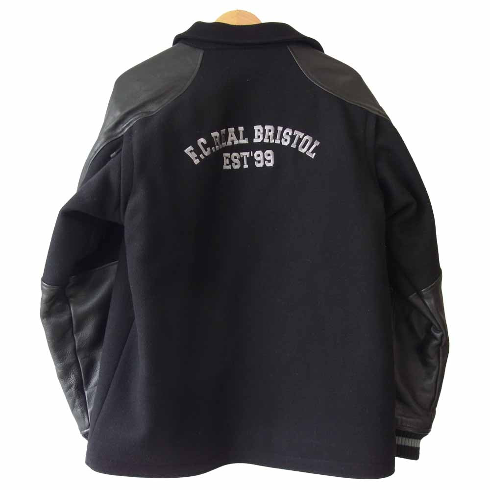 F.C.R.B. エフシーアールビー L116783 × ナイキ NIKE STADIUM JACKET ウール スタジャン レザー切替 ジャケット ブラック系 L【中古】