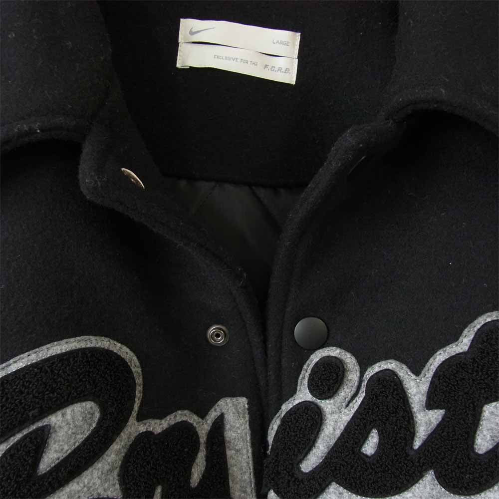 F.C.R.B. エフシーアールビー L116783 × ナイキ NIKE STADIUM JACKET ウール スタジャン レザー切替 ジャケット ブラック系 L【中古】