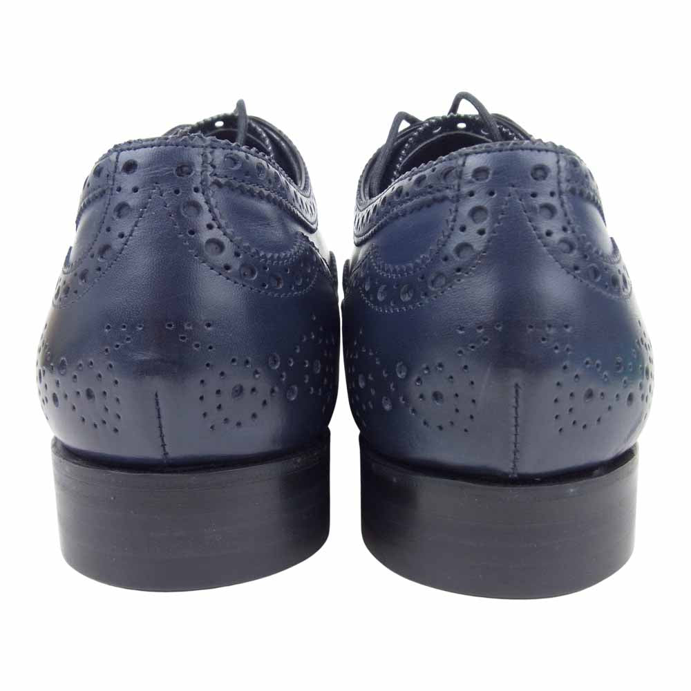 EDWARD GREEN エドワードグリーン Falkirk ファルカーク フルグローブ レザー シューズ ネイビー系 7.5【極上美品】【中古】
