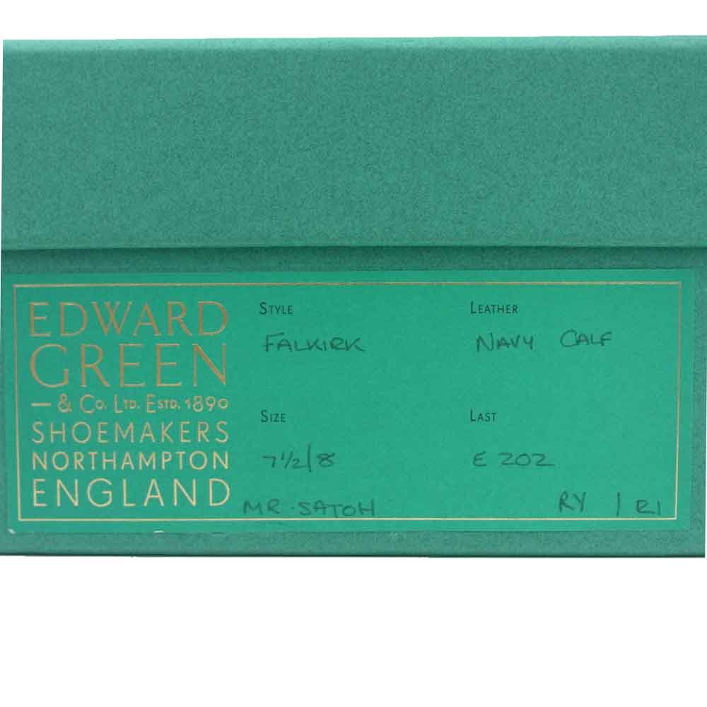EDWARD GREEN エドワードグリーン Falkirk ファルカーク フルグローブ レザー シューズ ネイビー系 7.5【極上美品】【中古】