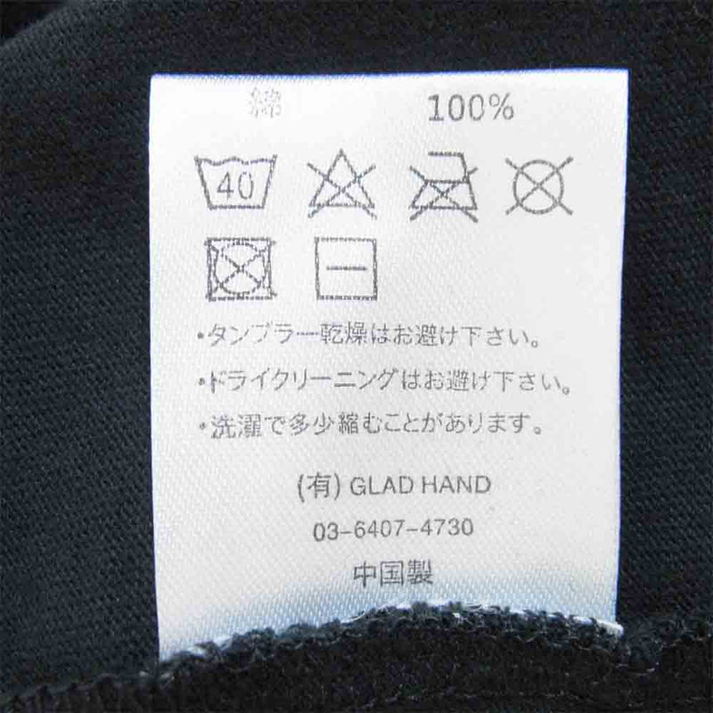 GLADHAND & Co. グラッドハンド × FULL COUNT フルカウント LOGO-S/S T-SHIRT ロゴ ポケット Tシャツ ブラック系 M【新古品】【未使用】【中古】