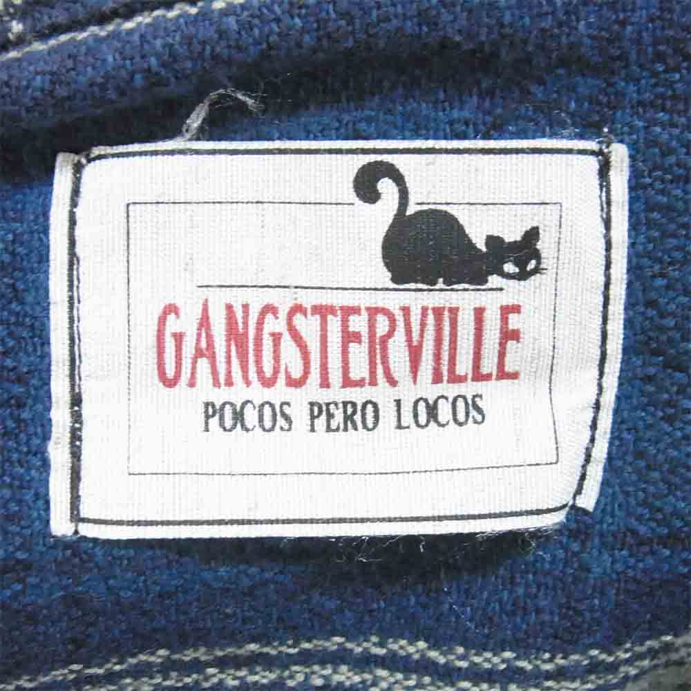 GANGSTERVILLE ギャングスタービル GSV-16-AW-29 RAMBLE L/S SHIRTS オンブレ チェック シャツ ネイビー系 M【中古】