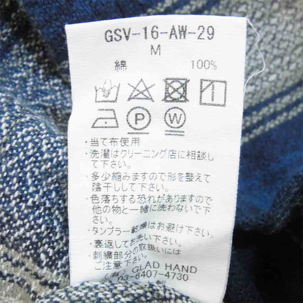 GANGSTERVILLE ギャングスタービル GSV-16-AW-29 RAMBLE L/S SHIRTS オンブレ チェック シャツ ネイビー系 M【中古】