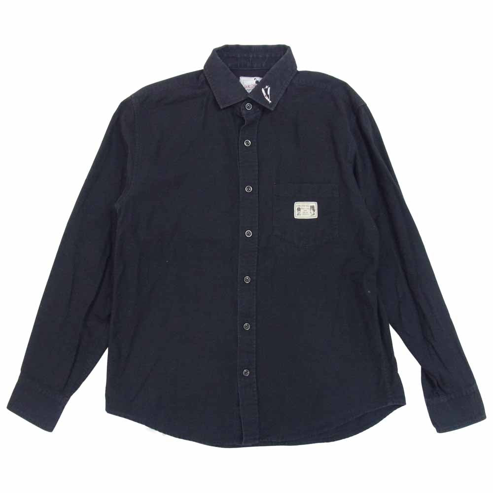 GANGSTERVILLE ギャングスタービル GSV-17-SS-22 Razor Gangs Shirts 振り刺繍 長袖シャツ ブラック系 M【中古】