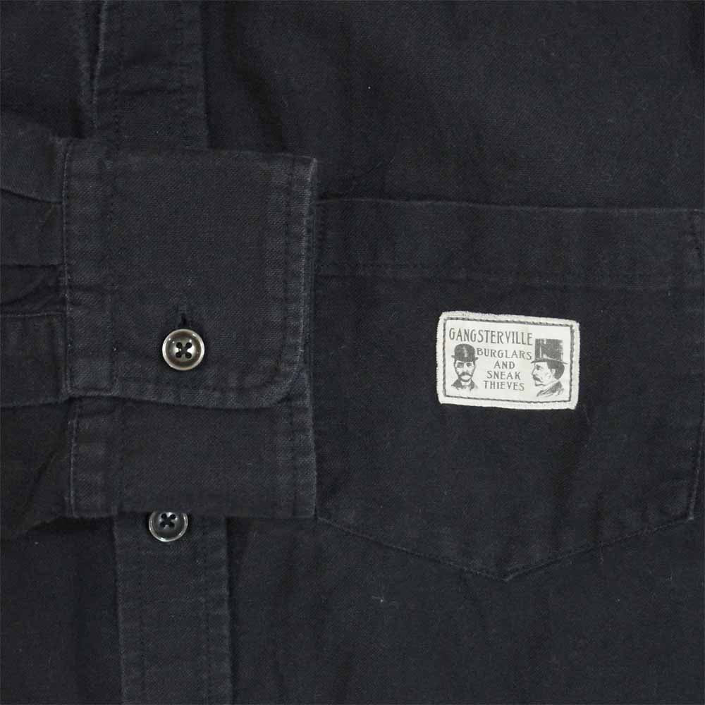 GANGSTERVILLE ギャングスタービル GSV-17-SS-22 Razor Gangs Shirts 振り刺繍 長袖シャツ ブラック系 M【中古】