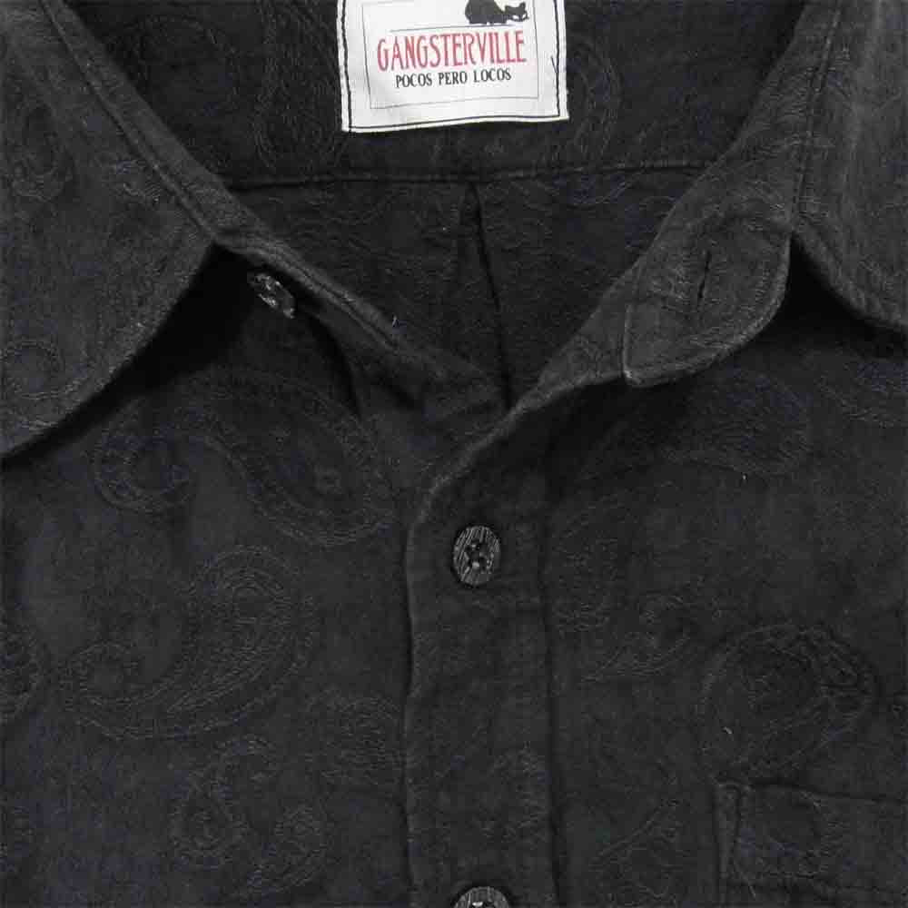GANGSTERVILLE ギャングスタービル GSV-16-SS-24 PAISLEY SHIRTS ペイズリー柄 ジャガード シャツ ブラック系 M【中古】