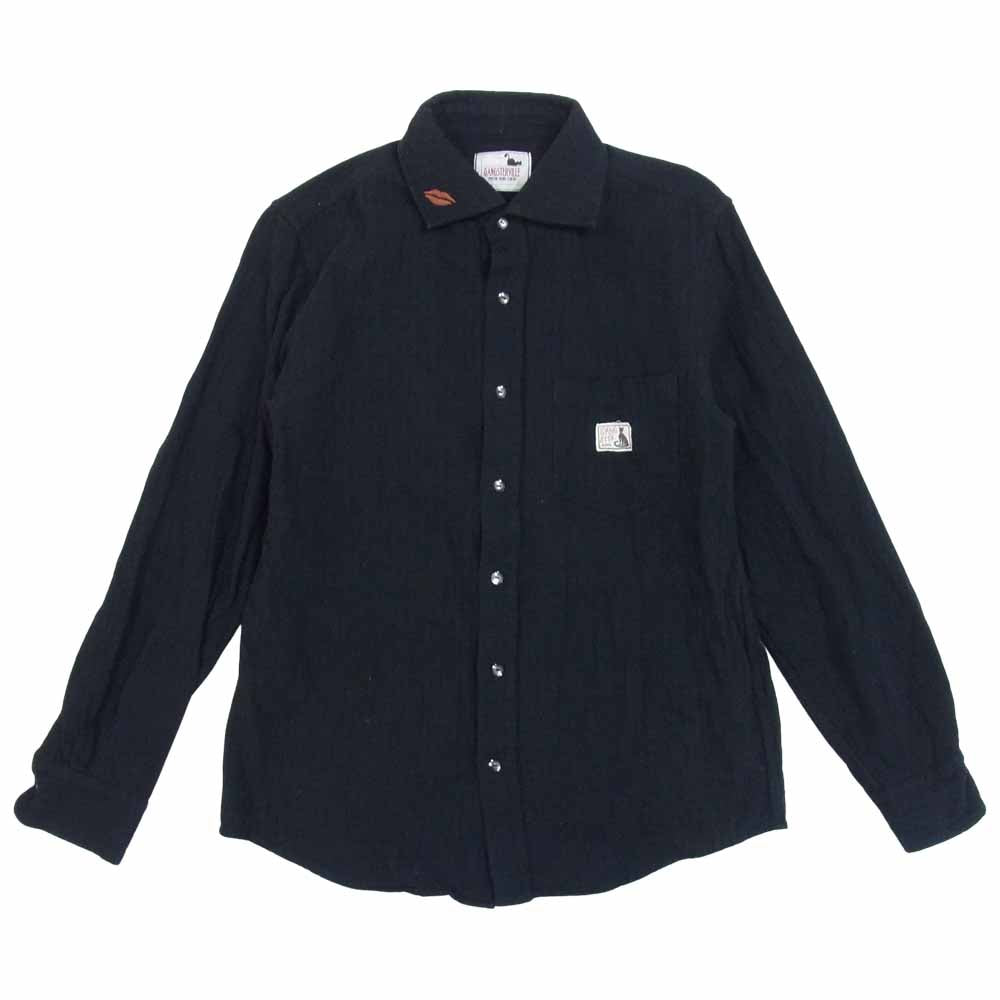 GANGSTERVILLE ギャングスタービル GSV-18-AW-38 KISS ME L/S SHIRTS ワイドカラー シャツ ブラック系 M【中古】