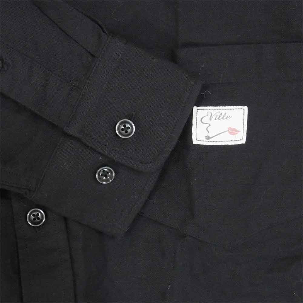 GANGSTERVILLE ギャングスタービル GSV-17-AW-27 ICED PINHOLE COLLAR L/S SHIRTS ピンホールカラー シャツ ブラック系 L【中古】