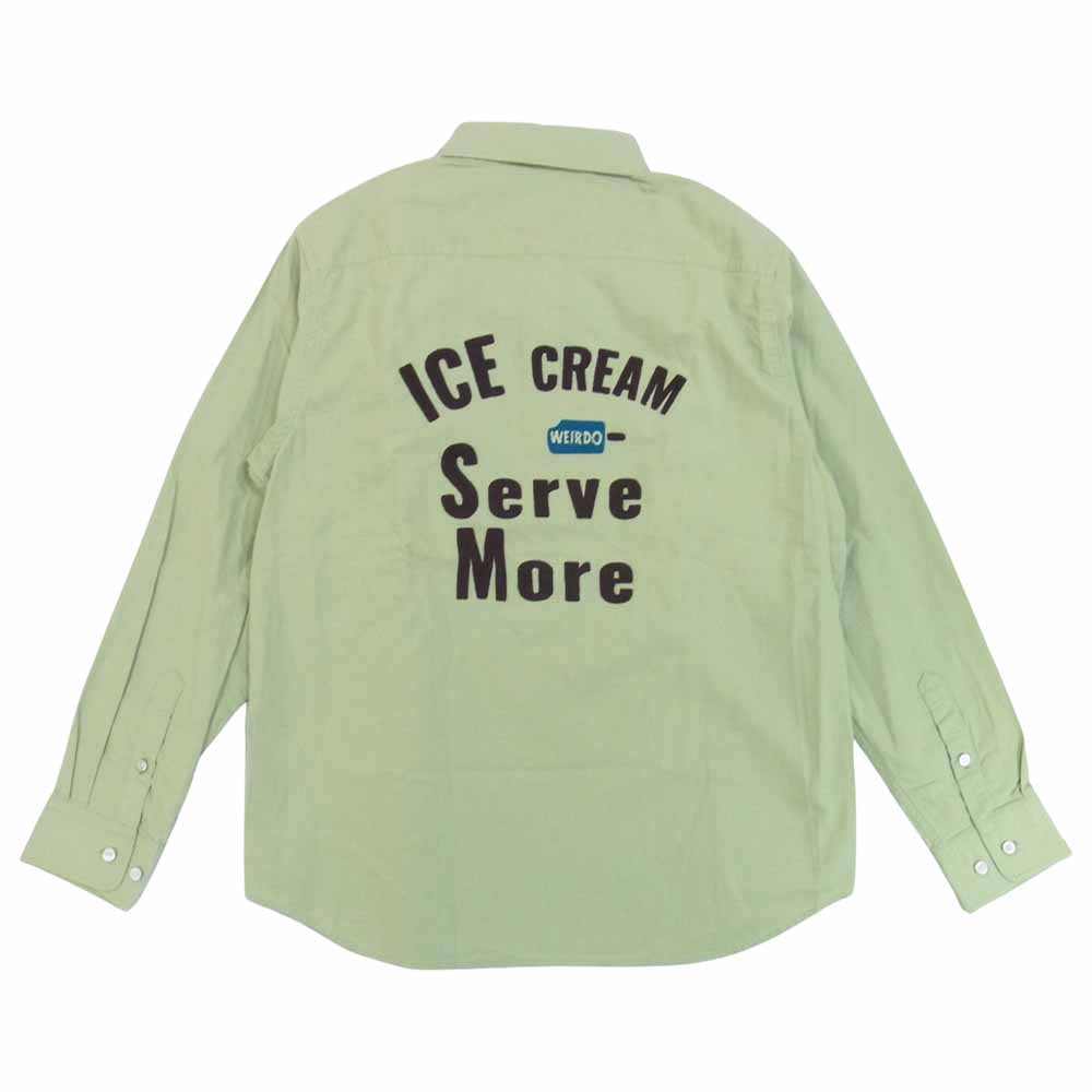WEIRDO ウィアード WRD-18-SS-15 MANIA L/S B.D. SHIRT 長袖シャツ シャツ ライトグリーン系 L【中古】