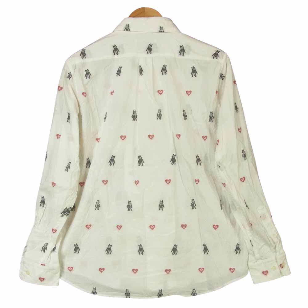 WEIRDO ウィアード WRD-19-SS-10 FOLLIES L/S SHIRTS ジャガード 総柄 長袖 シャツ 日本製 ホワイト系 L【中古】