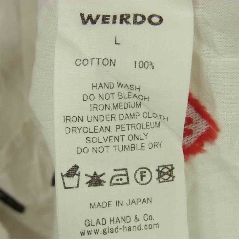 WEIRDO ウィアード WRD-19-SS-10 FOLLIES L/S SHIRTS ジャガード 総柄 長袖 シャツ 日本製 ホワイト系 L【中古】