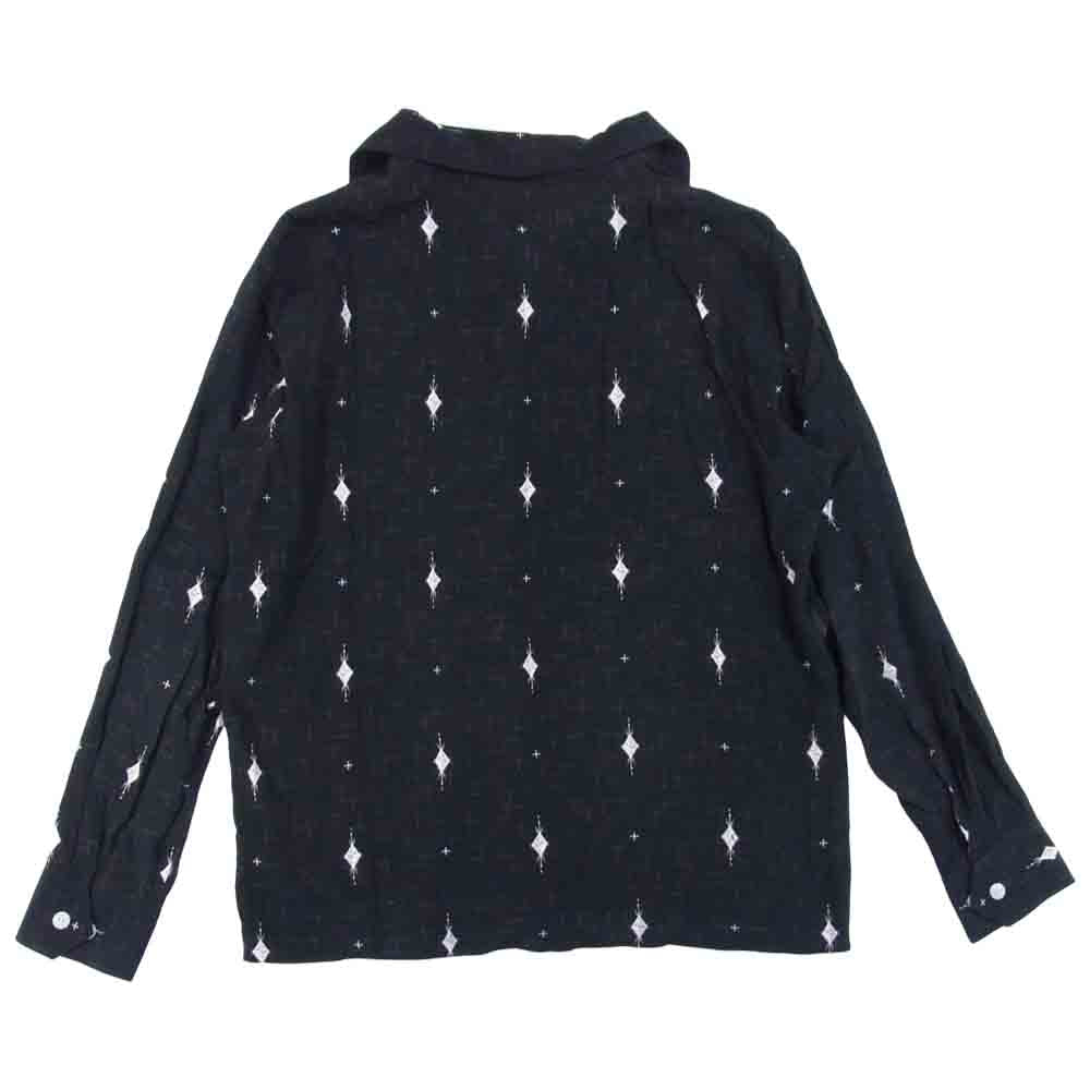 GANGSTERVILLE ギャングスタービル GSV-18-SS-17 HARLEQUIN L/S SHIRTS 総柄 レーヨン オープンカラーシャツ ブラック系 L【中古】