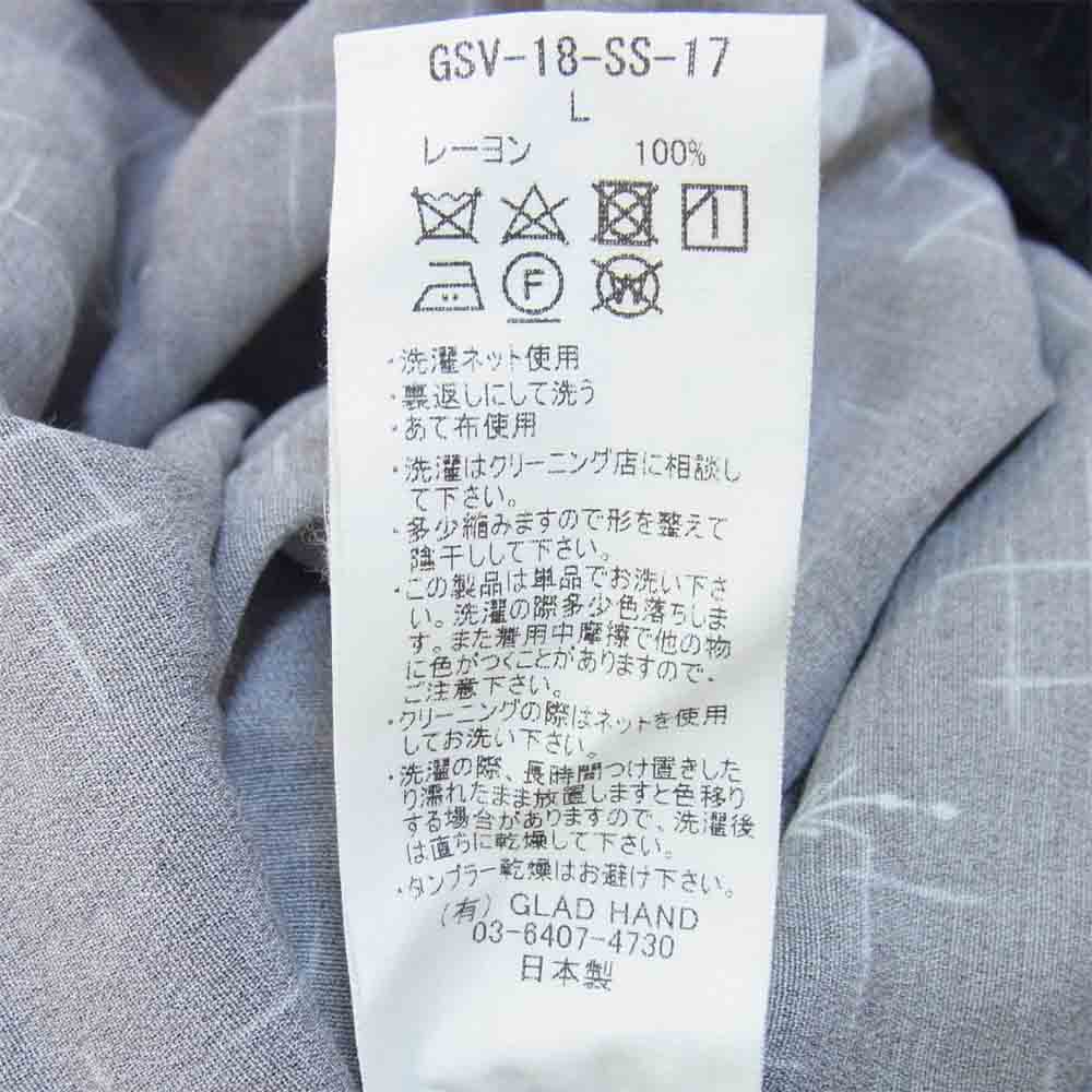 GANGSTERVILLE ギャングスタービル GSV-18-SS-17 HARLEQUIN L/S SHIRTS 総柄 レーヨン オープンカラーシャツ ブラック系 L【中古】