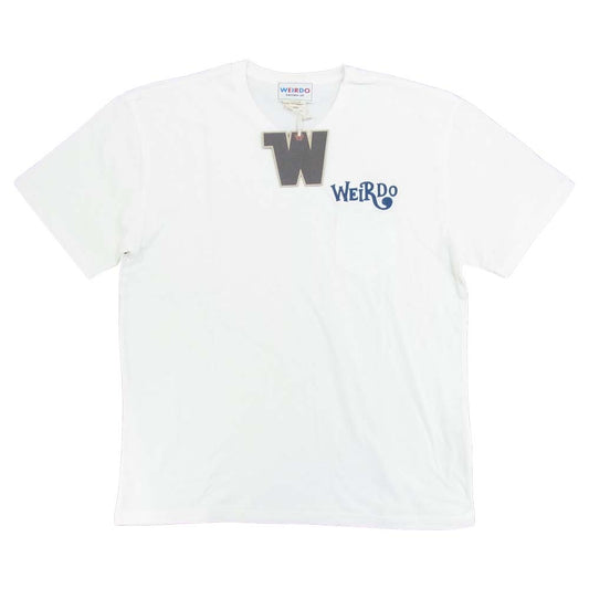 WEIRDO ウィアード 20SS WRD-20-SS-39 S/S V-NECK TEE CRAZY SIGN Vネック Tシャツ 白青系 XL【新古品】【未使用】【中古】