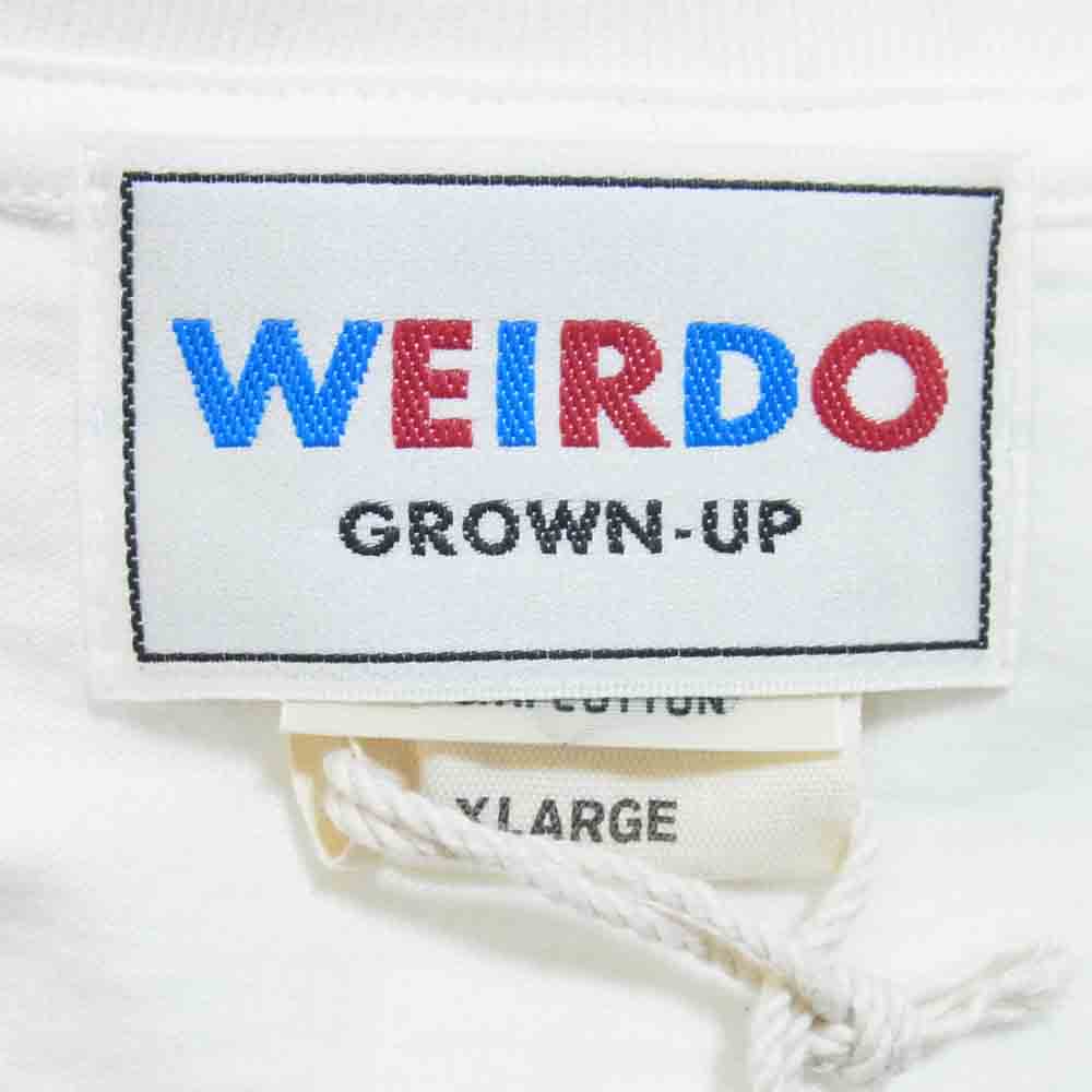 WEIRDO ウィアード 20SS WRD-20-SS-39 S/S V-NECK TEE CRAZY SIGN Vネック Tシャツ 白青系 XL【新古品】【未使用】【中古】