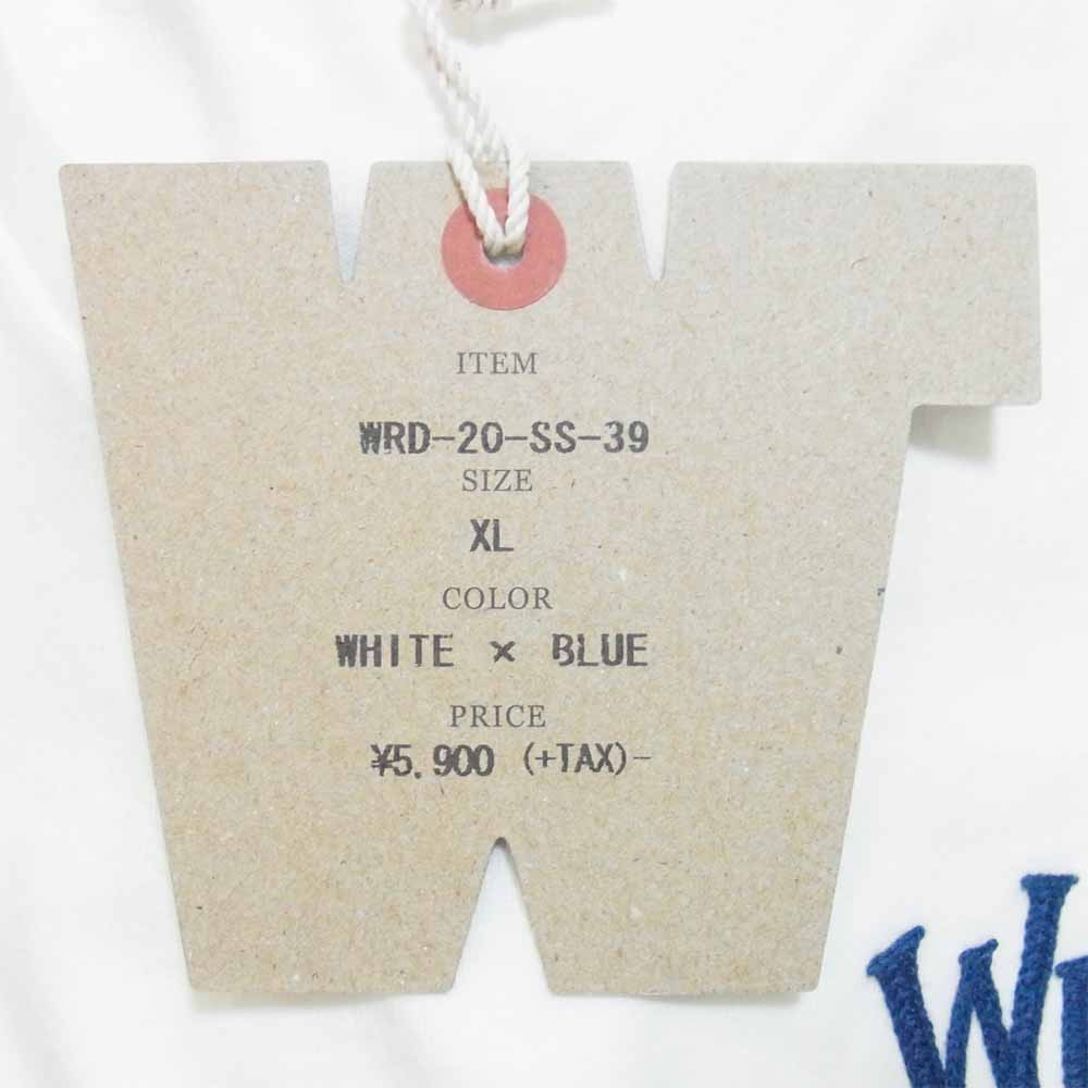 WEIRDO ウィアード 20SS WRD-20-SS-39 S/S V-NECK TEE CRAZY SIGN Vネック Tシャツ 白青系 XL【新古品】【未使用】【中古】