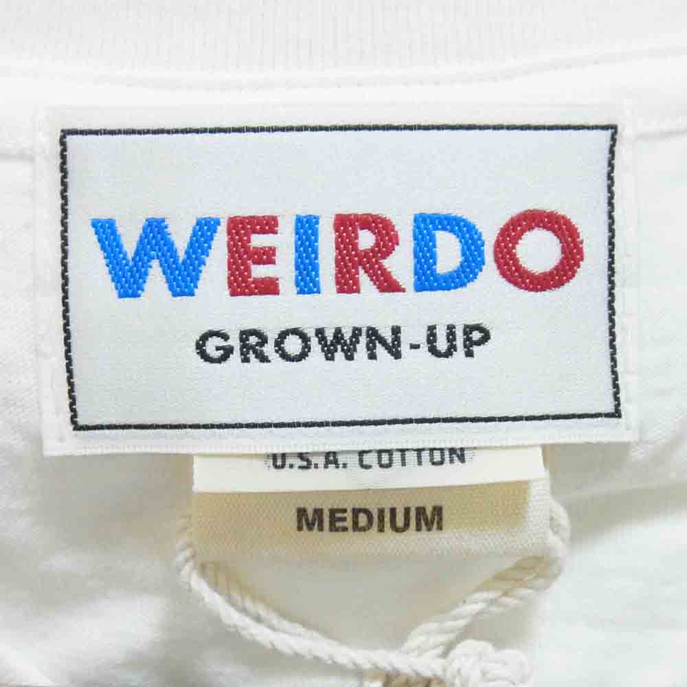 WEIRDO ウィアード 20SS WRD-20-SS-39 S/S V-NECK TEE CRAZY SIGN Vネック Tシャツ 白青系 M【新古品】【未使用】【中古】