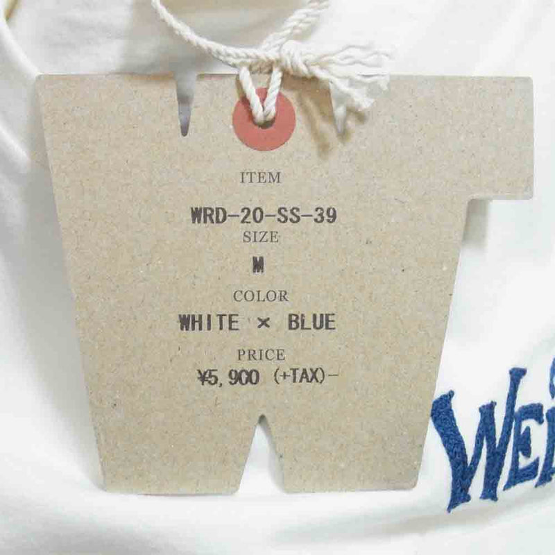 WEIRDO ウィアード 20SS WRD-20-SS-39 S/S V-NECK TEE CRAZY SIGN Vネック Tシャツ 白青系 M【新古品】【未使用】【中古】