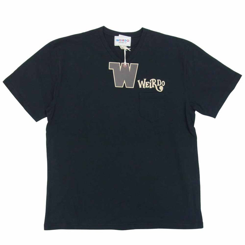 WEIRDO ウィアード 20SS WRD-20-SS-39 S/S V-NECK TEE CRAZY SIGN Vネック Tシャツ ブラック系 XL【新古品】【未使用】【中古】